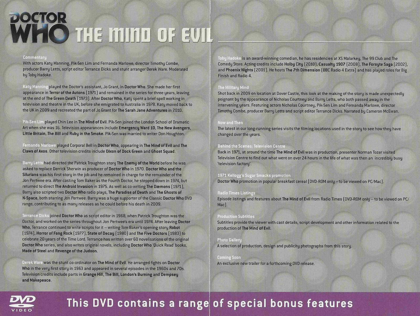 Inserts from BBCDVD 3269